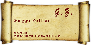 Gergye Zoltán névjegykártya