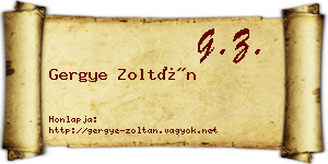 Gergye Zoltán névjegykártya